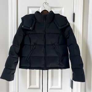 Roxy Ellie Short Cropped Hooded Puffer Jacket | Black | Women's Size Small | NWT